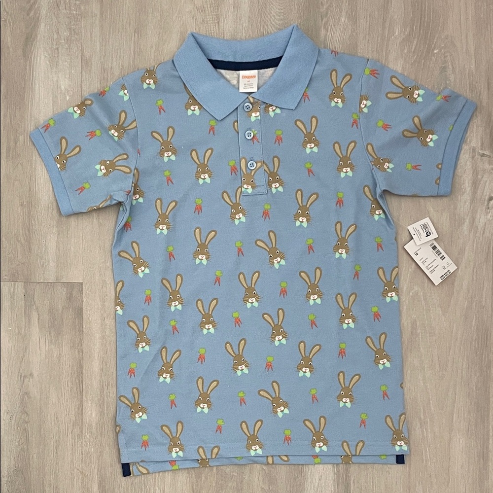 NWT Gymboree Easter Bunny Print Polo Shirt